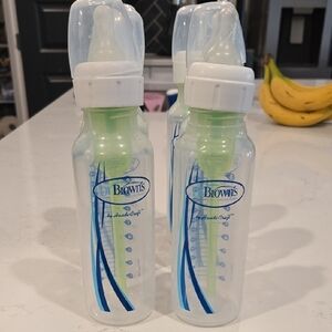 Clear Baby Bottles with Blue Accents